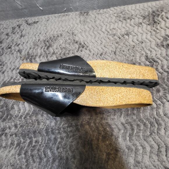 Birkenstock Madrid Sandals Womens Size 8? 39 Black Patent Comfort Slide Shoes - Picture 6 of 7